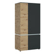 Luci Platinum and Oak 4 Door Wardrobe (including LED lighting)