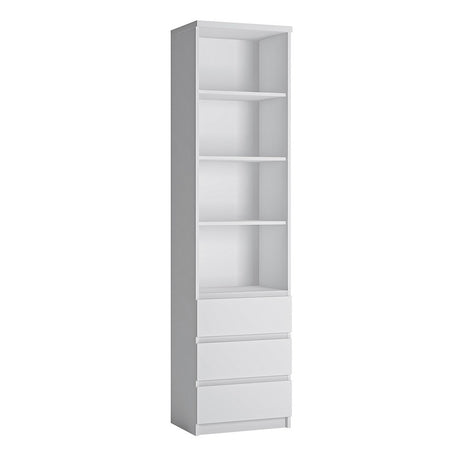 Fribo Tall Narrow 3 Drawer Bookcase