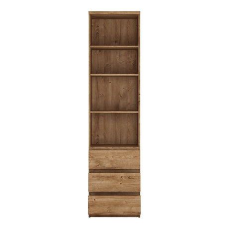 Fribo Tall Narrow 3 Drawer Bookcase