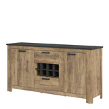 Rapallo Chestnut and Grey Sideboard with Wine Rack (2 Doors, 2 Drawers)