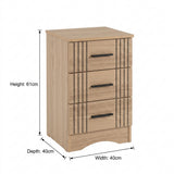 Tessa 3 Drawer Bedside Table