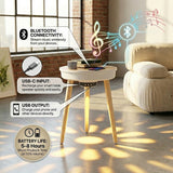Bluetooth Speaker Side Table with 360° Sound & LED Light
