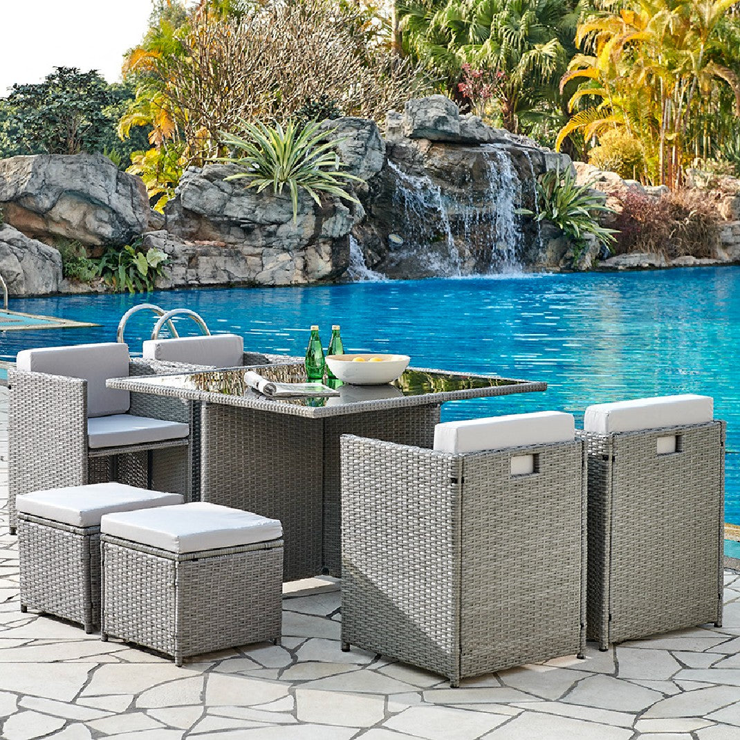 Venice 9 Piece Rattan Garden Set