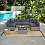 Catina Light Grey Modular Garden Set with Dark Grey Cushions