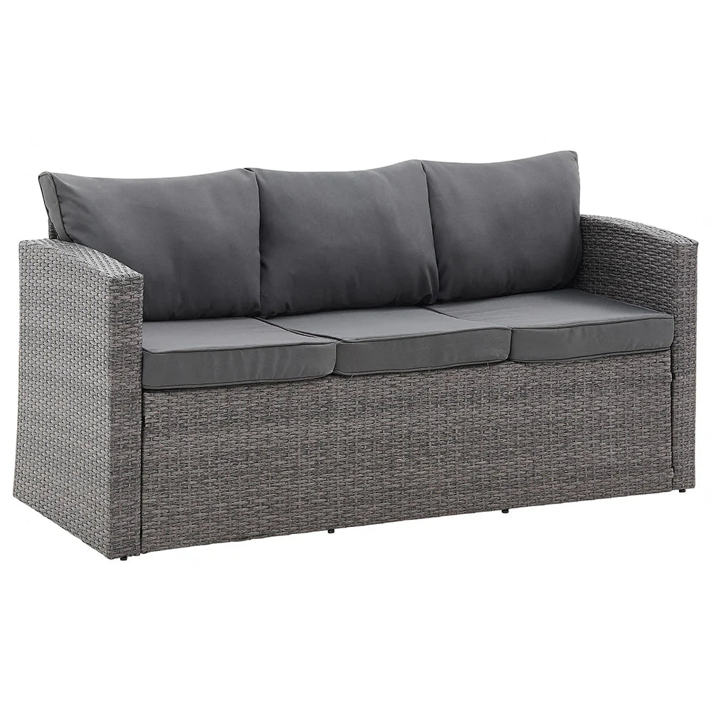 Paloma Grey Sofa Garden Set with Grey Cushions