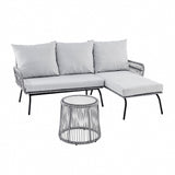 Canberra Light Grey 3 Piece Garden Set