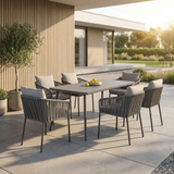 Fiji 7 Piece Rattan Rope Garden Dining Set with Cover