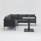 Serena Rattan Rope Corner Sofa and Rising Table Garden Set with Cover