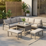 Bora 4 Piece Garden Dining Set with Corner Sofa
