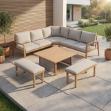 Bora 4 Piece Garden Dining Set with Corner Sofa
