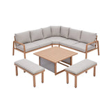 Bora 4 Piece Garden Dining Set with Corner Sofa