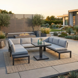 Bahia U-Shape Sofa and Rising Table Garden Set with Cover