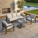 Bahia 4 Piece Garden Furniture Sofa Set with Rising Table and Cover