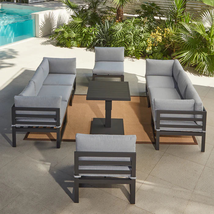 Faro U-Shape Modular Sofa and Rising Table with Cover