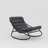 Marbella Black Rocking Garden Chair with Ivory Cushions