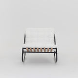 Marbella Black Rocking Garden Chair with Ivory Cushions