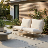 Marina Steel Garden Loveseat Sofa with Cushions and Cover