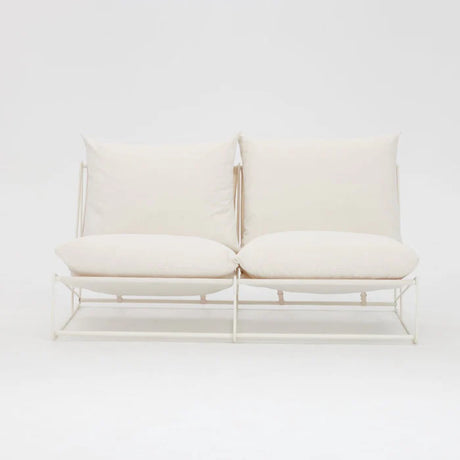 Marina Steel Garden Loveseat Sofa with Cushions and Cover