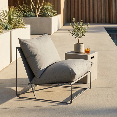 Marina Steel Garden Chair with Cushions and Cover