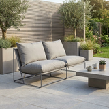 Marina Steel Garden Loveseat Sofa with Cushions and Cover
