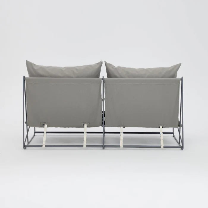 Marina Steel Garden Loveseat Sofa with Cushions and Cover