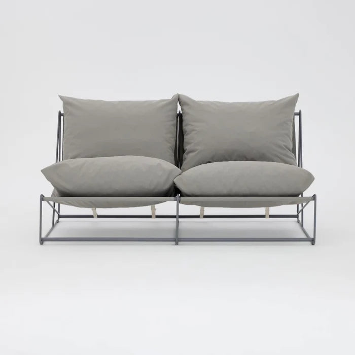 Marina Steel Garden Loveseat Sofa with Cushions and Cover