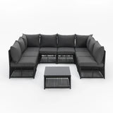 Tobago 9 Piece Rope Modular Garden Seating Set with Cover