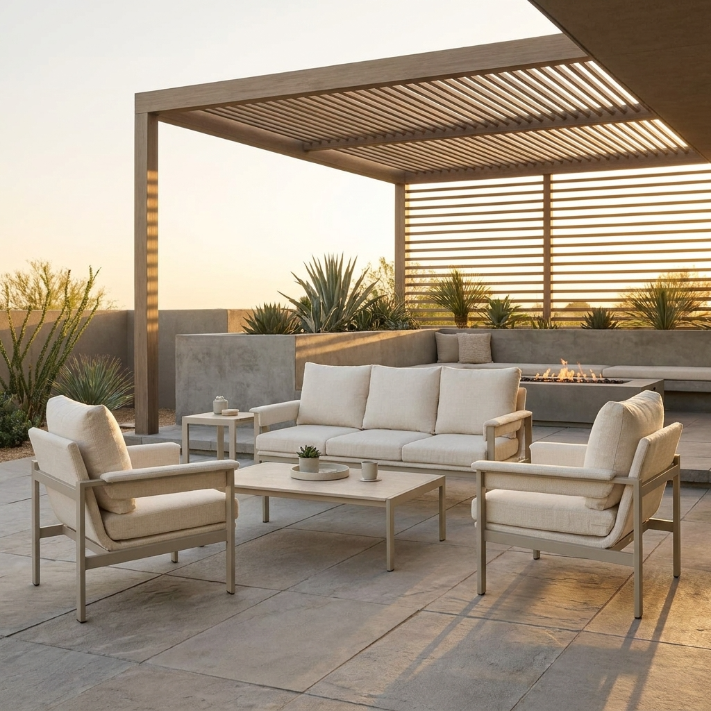 Belek 5 Piece Garden Sofa and Coffee Table Set with Cushions