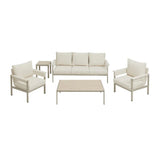 Belek 5 Piece Garden Sofa and Coffee Table Set with Cushions