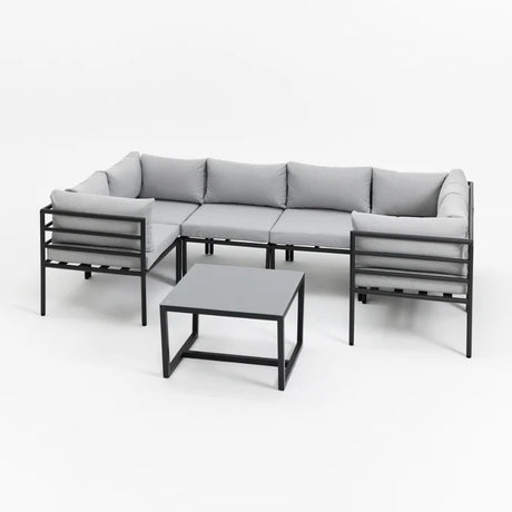 Matira 7 Piece Modula Garden Sofa and Coffee Table with Cover