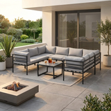 Matira 9 Piece Modula Garden Sofa and Table with Cover