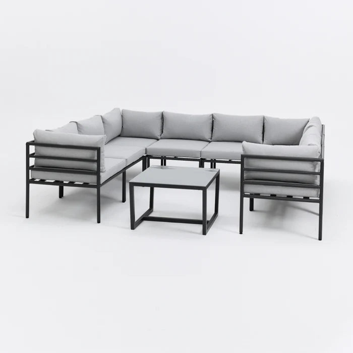 Matira 9 Piece Modula Garden Sofa and Table with Cover