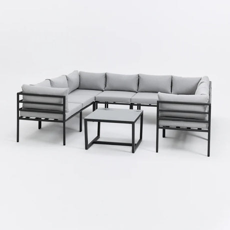 Matira 9 Piece Modula Garden Sofa and Table with Cover