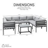 Matira 9 Piece Modula Garden Sofa and Table with Cover