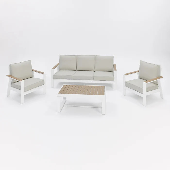 Biarritz 6 Piece Garden Sofa and Coffee Table Furniture Set with Cover