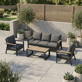 Biarritz 6 Piece Garden Sofa and Coffee Table Furniture Set with Cover