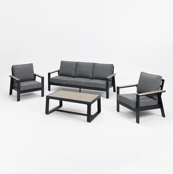Biarritz 6 Piece Garden Sofa and Coffee Table Furniture Set with Cover