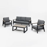 Biarritz 6 Piece Garden Sofa and Coffee Table Furniture Set with Cover