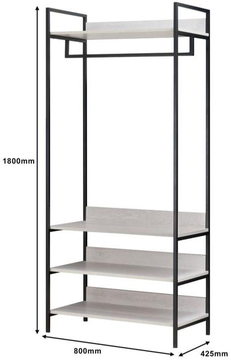 Alva Open Wardrobes with 2 Drawers & 4 Shelves Set