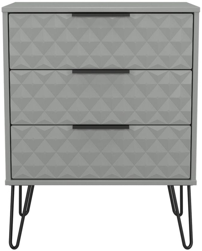 Harlequin 3 Drawer Midi Chest with Black Hairpin Legs