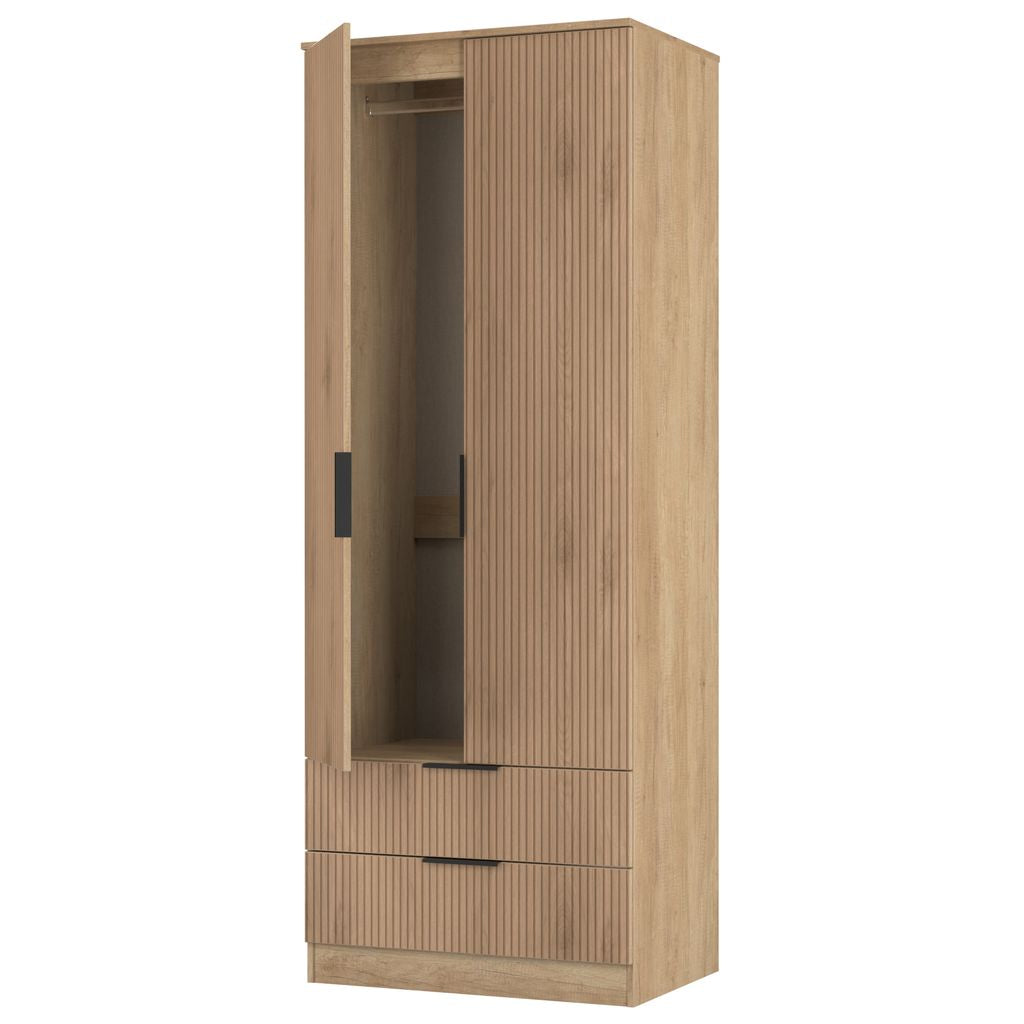 Java Tall 2 Drawer 2 Door Double Wardrobe