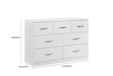 Paddington 3 Door Wardrobe & 7 Drawer Chest 4 Piece Bedroom Set