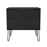 Harlequin 2 Drawer Midi Chest with Black Hairpin Legs