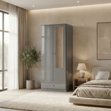 Denver 2 Door 1 Drawer Mirrored Wardrobe