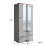 Soho 2 Door Wardrobe, 5 Drawer Chest & Bedside Table Bedroom Set