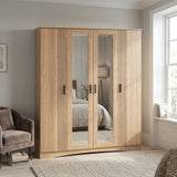 Tessa 4 Door Mirrored Wardrobe