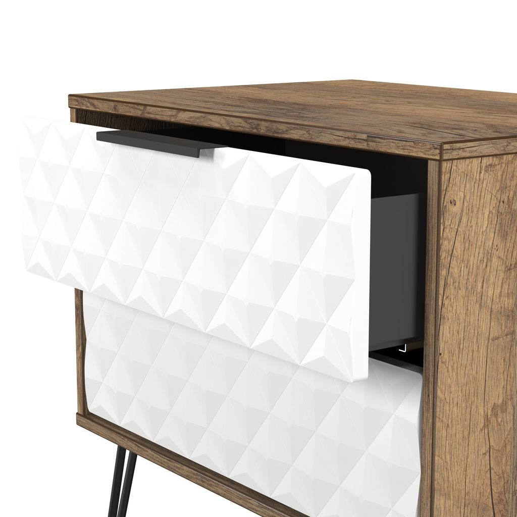 Harlequin 2 Drawer Midi Chest with Black Hairpin Legs
