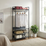 Alva Open Wardrobe with Clothes Rail & 4 Shelves