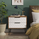 Harlequin 2 Drawer Midi Chest with Black Hairpin Legs