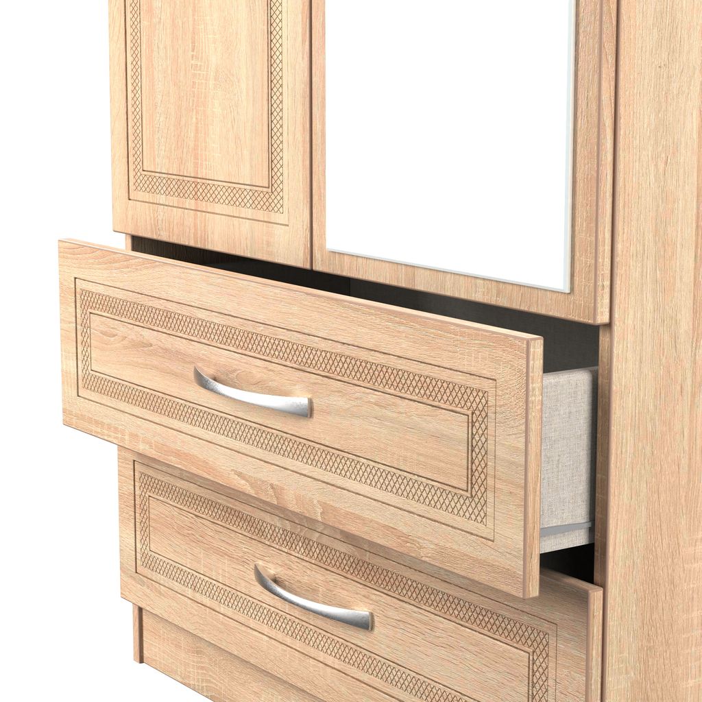 Dorset Mirrored 2 Door 2 Drawer Wardrobe